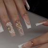 Трендовый дизайн ногтей с бриллиантами в виде бабочек: Набор для французского маникюра в европейском и американском стиле, 24 предмета