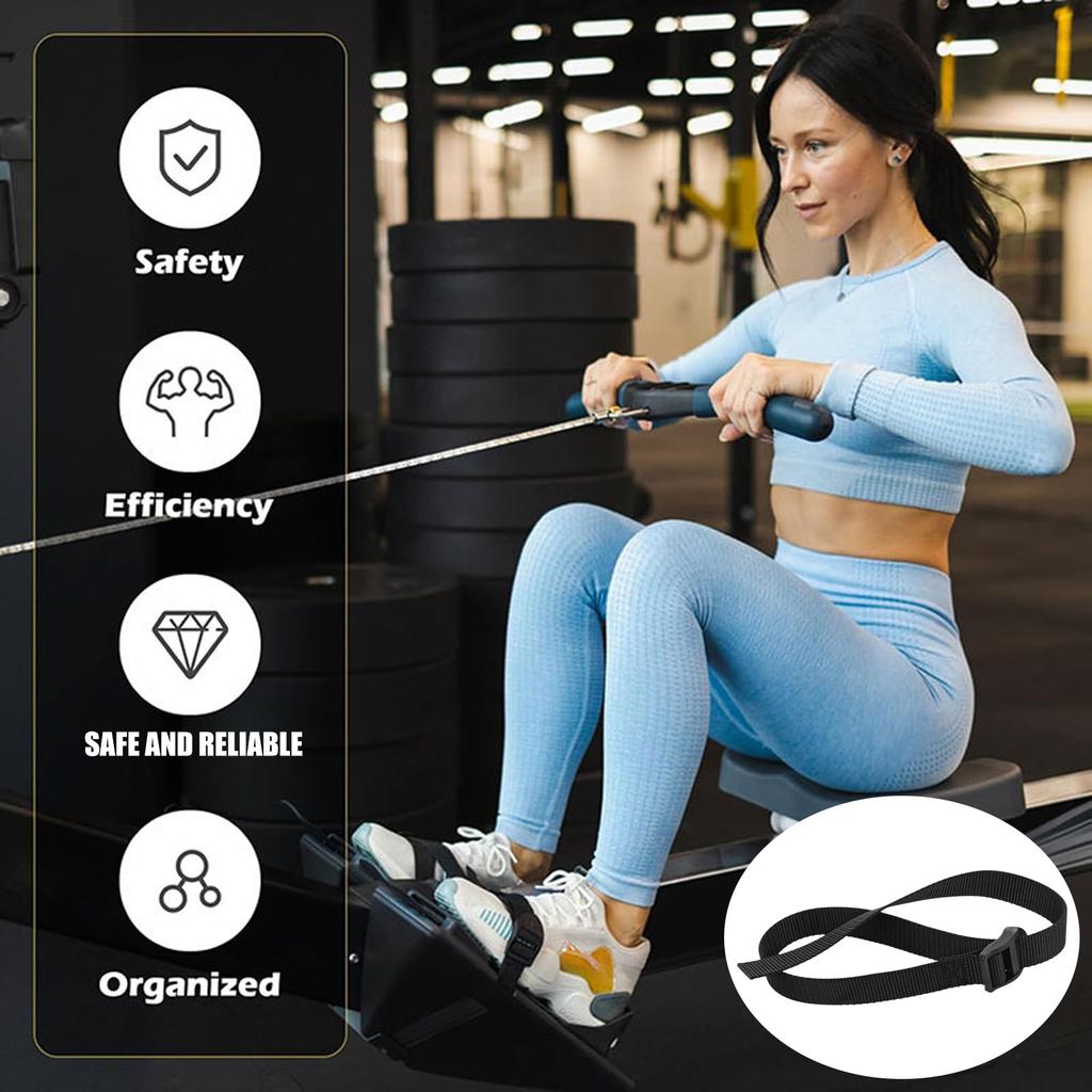 Rowing Machine Foot Straps Adjustable Fitness Foot Straps Replacement Reusable Straps Rowing Machine Accessories