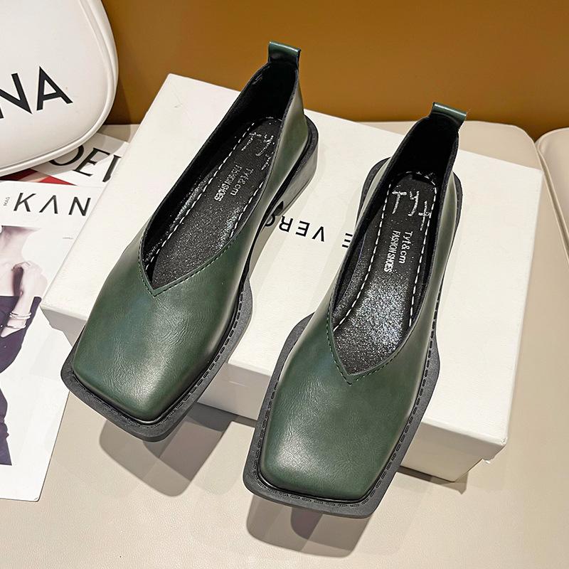 Весенние новые женские туфли Мэри Джейн на плоской подошве в стиле ретро с квадратным носком Модные минималистичные мокасины Женская повседневная легкая обувь Mujer Zapatos