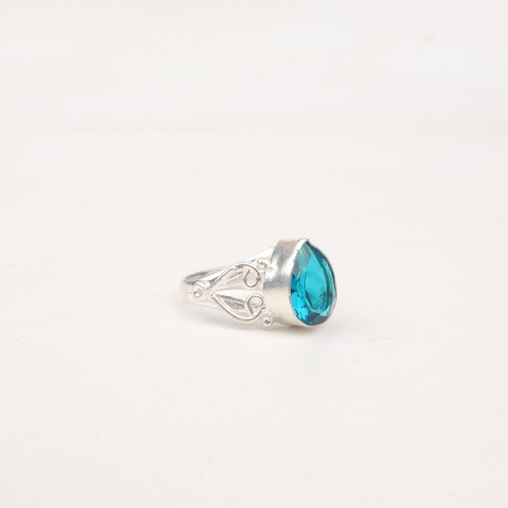 Natural Apatite Gemstone 925 Sterling Silver Jewelry Handmade Fashionable Ring RR-46-19