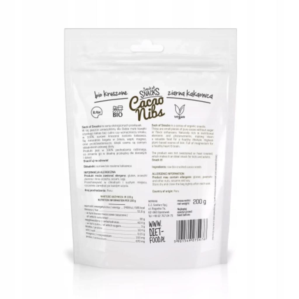 Diet-Food Organic Crushed Cocoa Beans 200G