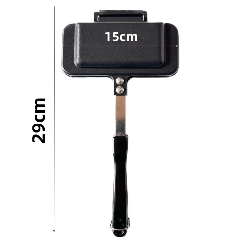 Breakfast Cooking Gray Sandwich Grill Pan Double Sided Aluminum Alloy Non-Stick Coating Lightweight Construction