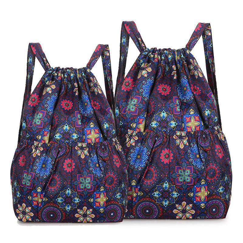 Женский складной рюкзак большой вместимости с завязками - легкая сумка для путешествий и покупок на открытом воздухе