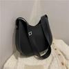 Retro Portable Small Saddlebag Female Spring and Summer Solid Color Versatile Temperament Shoulder Bag Office Ladies Daily Leisure Bag