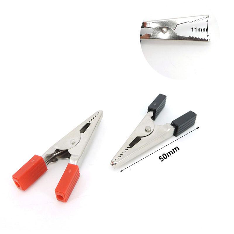 2pcs/1pair Alligator Clips Battery Clip Crocodile Car Caravan Van Battery Test Lead Clips Electrical Tool