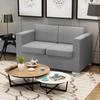 2-seater Sofa - vidaXL - Light Grey Fabric - Plush Comfort - Removable Cover - Contemporary Design
