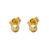 HRYS 18K K18 Metal Hypoallergenic Earrings 4mm Round Ball Simple Small Small Coin Made In Japan 3021 [HILLS] [18K Post] (Gold)