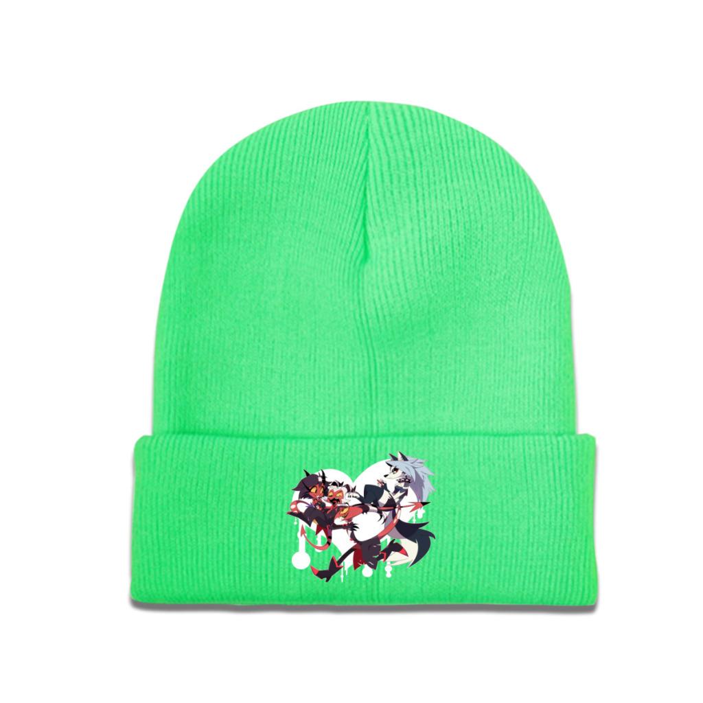 Helluva Boss Blitzo Loona Moxxie Knitted Caps for Women Unisex Skullies Beanies Autumn Winter Hats Cartoon Anime Casual Melon Cap
