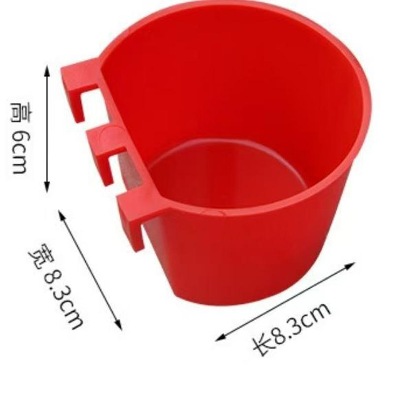 20pcs Hanging Chickens Rabbit Feeders With Hook Plastic Poultry Coop Feeder Water Drinker Feeders Feeder Cage Cups Watering