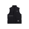 Li Ning Logo Embroidered Multi-Pocket Zipper Stand Collar Down Vest Men Vests Black AMRS071-1