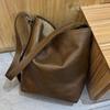 Women's Genuine Leather Retro Tote Bag - Casual Cowhide Shoulder and Crossbody Bag, Large Capacity, Underarm Style