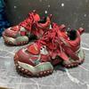 Fashion Chunky Sneakers Men Designer Mountaineering Shoes Fashion Casual Leather Fabric Breathable Height Increased Platform Sport Shoes