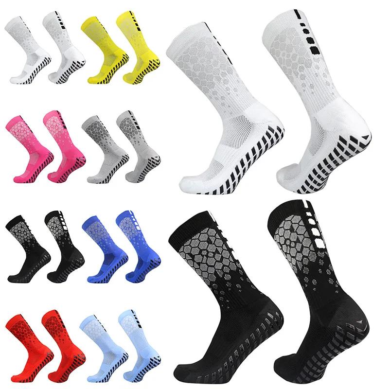 Professional Men Women Football Socks Honeycomb Graphics Breathable Sports Arrow Silicone Anti Slip Grip Soccer Socks