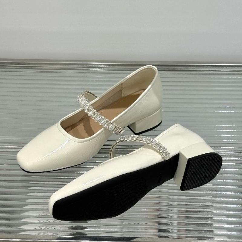 Модные лаконичные туфли-лодочки из искусственной ПУ кожи на низком каблуке для женщин, блестящие с кристаллами, на мягкой подошве, нескользящие лоферы, летние легкие туфли на платформе с квадратным носком для офиса