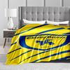 Chievo Verona Crest on Yellow Flannel blanket for bedroom, living room, sofa, and nap