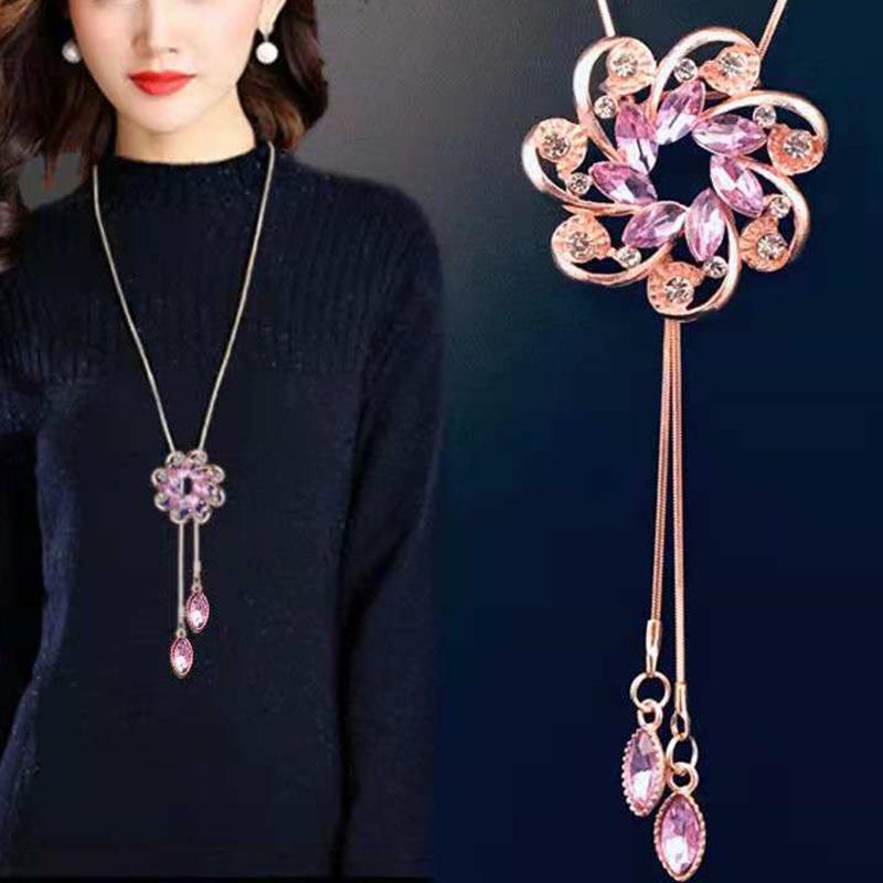 Autumn & Winter Fox Fur Women’s Sweater Necklace – Unique & Stylish Long Chain Accessory