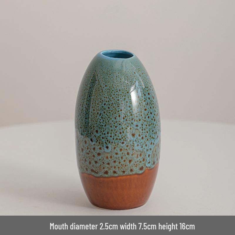 Современная минималистичная черная керамическая ваза для домашнего декора - Маленькая ваза для сухоцветов для гостиной