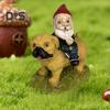 Статуэтка садового гнома, смоляная статуэтка верховой собаки-карлика, расписанная вручную, украшение в виде карлика для украшения садового горшка на открытом воздухе