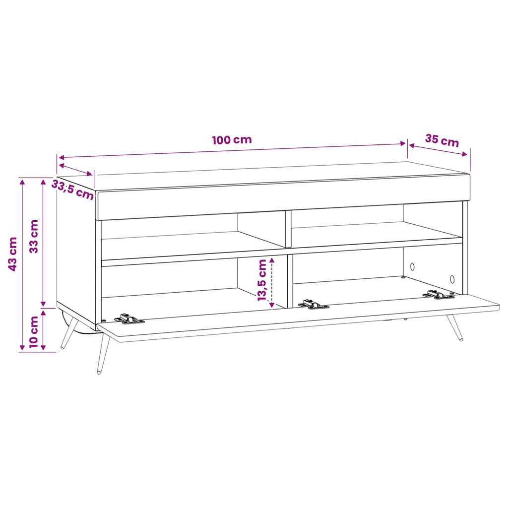 LED TV Stand Sonoma Oak Engineered Wood