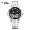 [Ticento] Мужские автоматические металлические часы TS60041BS, Корейские Люксовые Часы