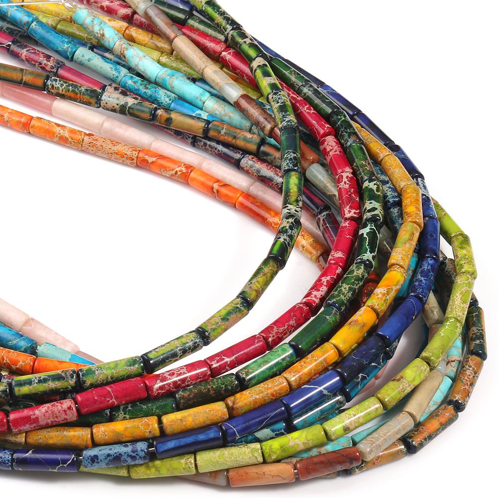 Натуральный осадочный камень яшмы, имперская трубчатая колонна, свободные бусины-разделители для изготовления ювелирных изделий 15 дюймов