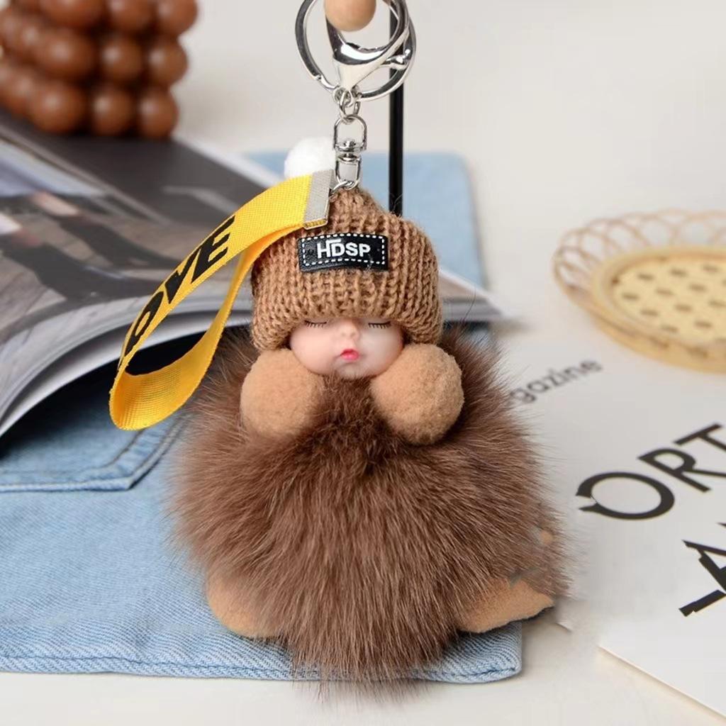 Новая мода, милая женская сумка, кулон, плюшевая подвеска, кукла для сна, автомобильный брелок, подвеска, Рождественский подарок