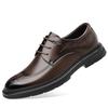 Высококачественные модные мужские туфли на шнуровке из коровьей кожи с верхним слоем из резины и подошвой для деловых костюмов для мужчин