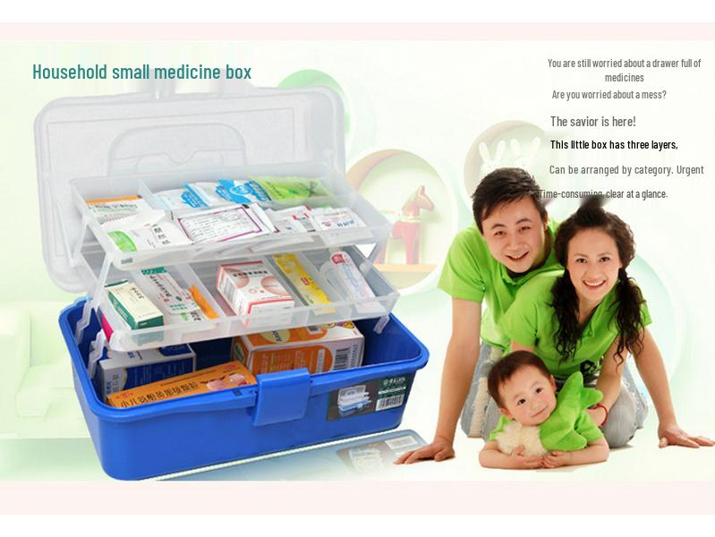 Extra Large Transparent Plastic Toolbox with Three Layers - Artist & Electrician Portable Folding Storage Box