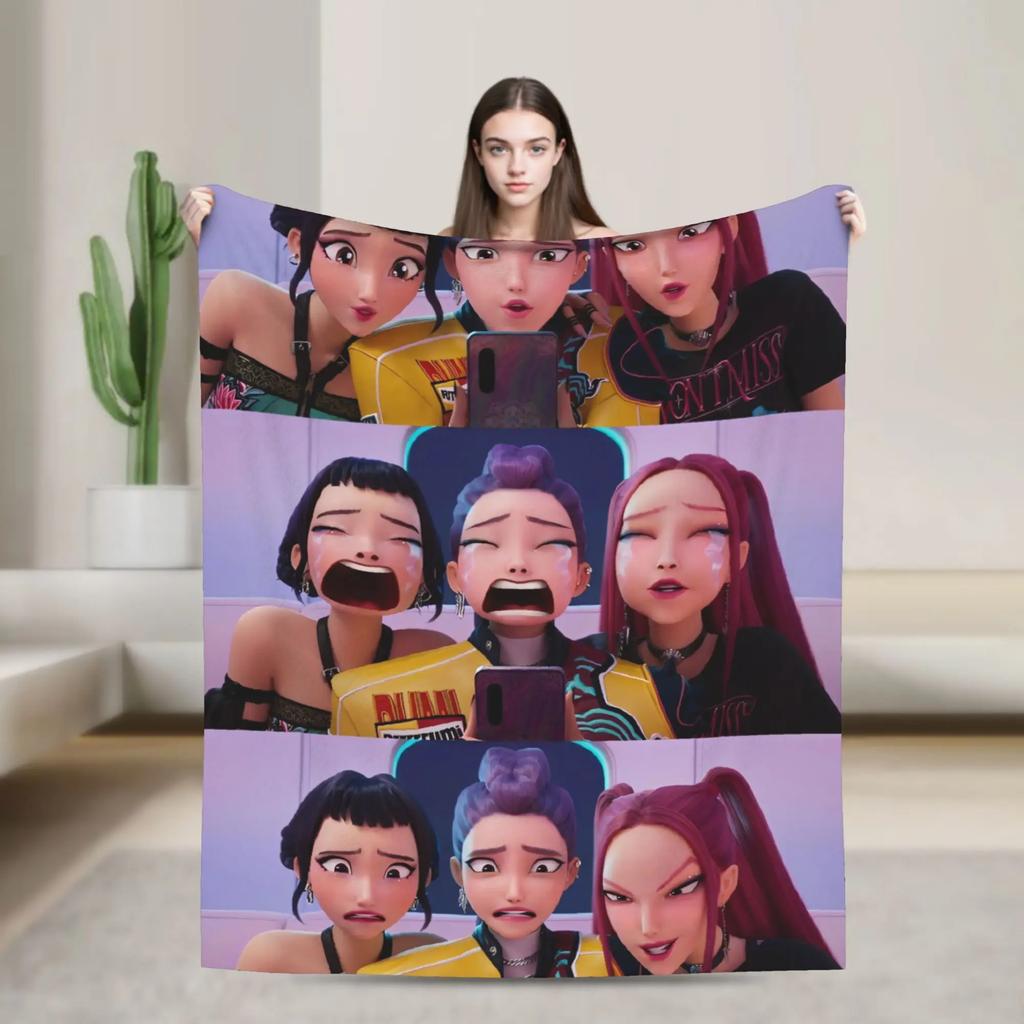 Kpop Охотник на демонов Одеяло Теплый Мягкий Плед для Зимы Идеально для Мальчиков Девочек Уличного Использования Принт Покрывало