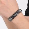 15MM Width Black Fibre Motorcycle Chain Man Bracelet for Men Casting Gold Color 316L Stainless Steel Men's Bracelets & Bangles