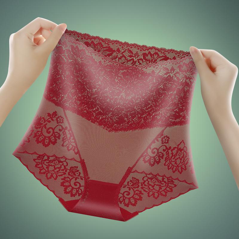 Women's Sexy High Waist Postpartum Belly-Lifting Panties, Large Size Lace Seamless Hip-Lifting Waistband, Strong Belly-Lifting Briefs.