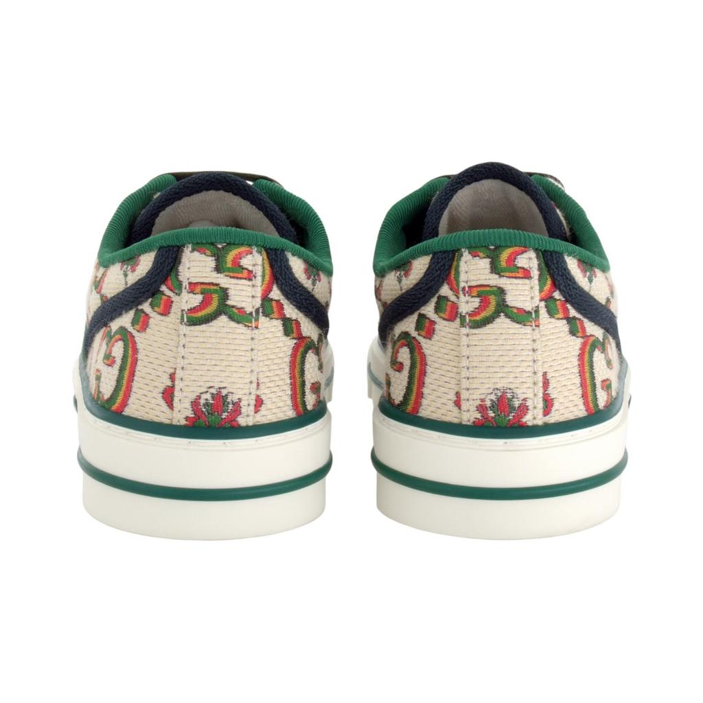 Gucci Теннис 1977 Низкие стильные кеды для скейтбординга Женские Бежево-зеленые 677648 UMB30 9662