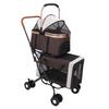 Double Pet Stroller Lightweight Detachable Foldable 4 Wheels Pet Strolling Cart Travel Carrier for Cat Dog
