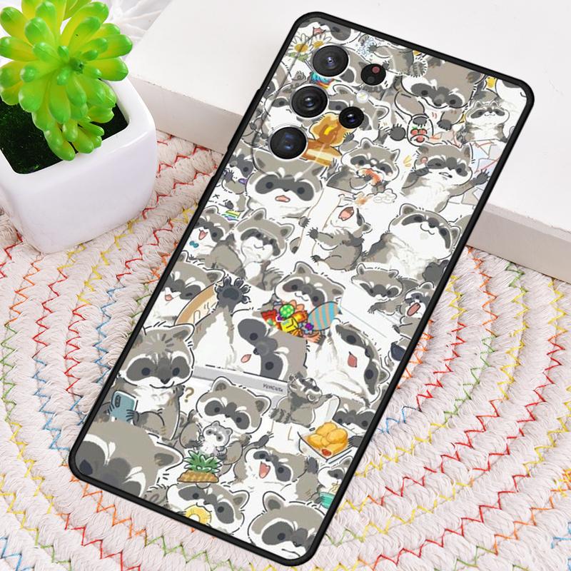 Чехол для телефона из ТПУ с енотом для Samsung Galaxy note 10 pro S26 S25 S24 S23 S22 Ultra Plus S21 FE S20 Ударопрочный чехол