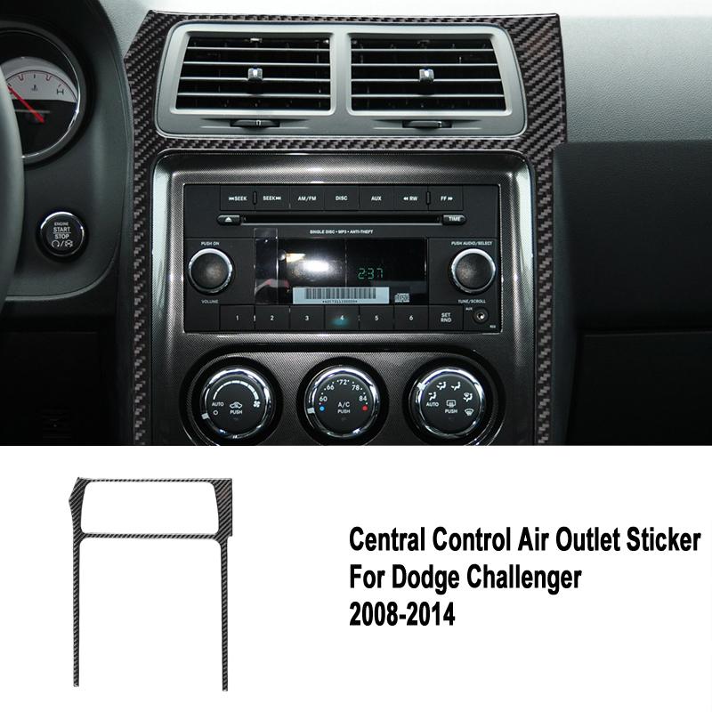 Углеродное волокно, автомобильный кондиционер, поворотная кнопка, наклейка на панель для Dodge Challenger 2008-2014, автодекор