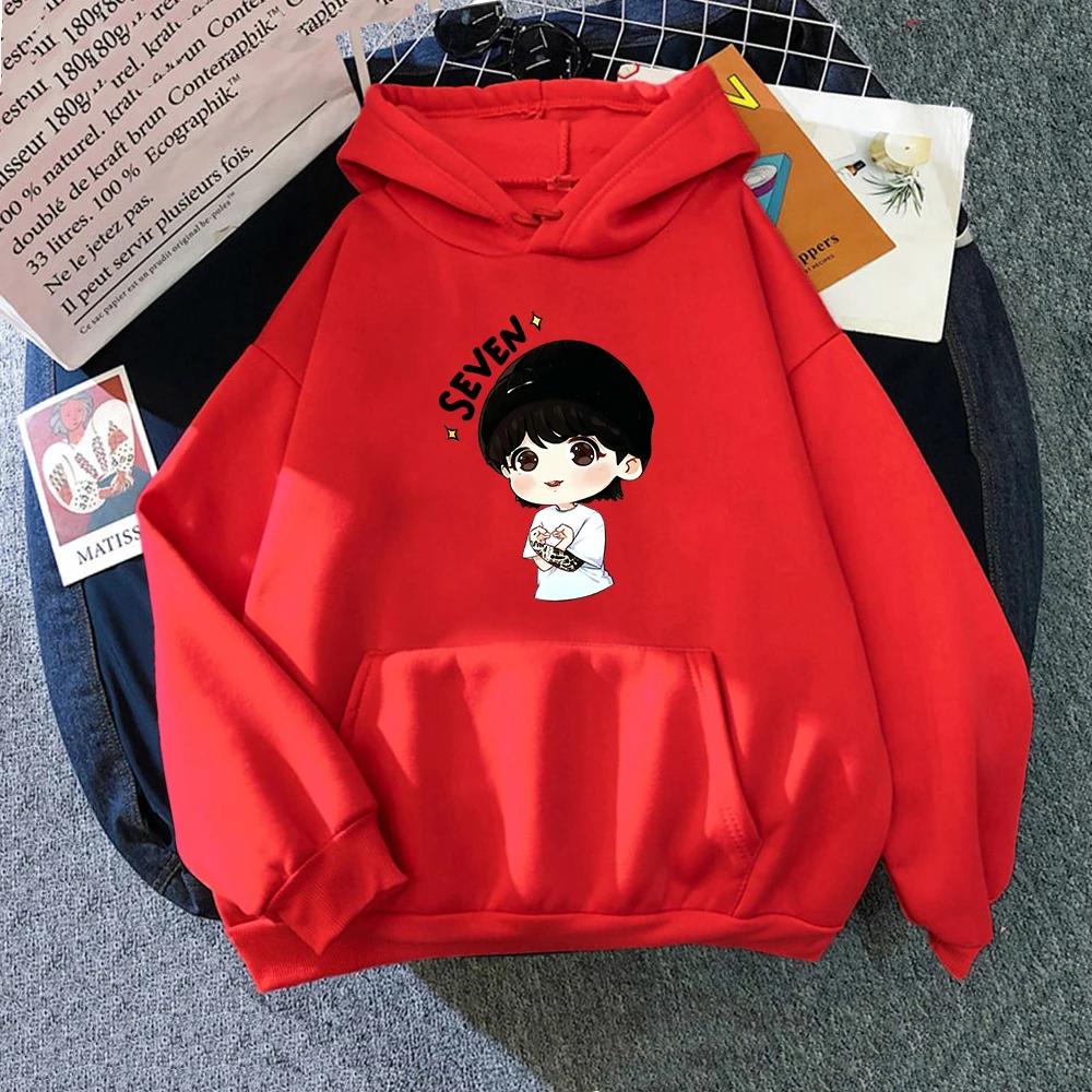 JungKook Seven Hoodie Women Harajuku Aesthetic Funny Kawaii Hoodies Unisex Осень Зима Повседневный Флисовый Пуловер Толстовки Топы