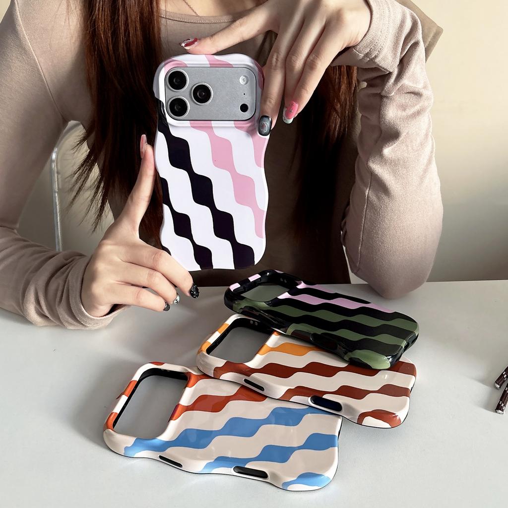 Стильный чехол 2 в 1 со съемной панелью для iPhone 14 15 16 17 Pro Max, из TPU+PC, с волнообразным узором, цветной, противоударный