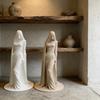 Статуэтка Таинственной Женщины в Маске 3D-печать Платье Леди Скульптура для Стола Винного Шкафа Полки Камина Стола Прихожей Декор