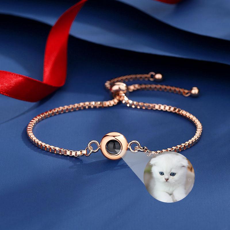 Браслет с микрогравировкой нано-цвета, проекционный браслет на заказ, титановая стальная цепочка на заказ, женские браслеты, ювелирные изделия, падение