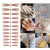 24Pcs Detachable Solid Color Fake Nails Full Cover Press-on Nails Long Ballet False Nails Women