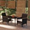VidaXL 3-Piece Garden Dining Furniture Dining Set Table and Dining Chairs Patio Terrace Furniture 3099341