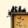 Halloween Door Corner Sign Metal Witch Cat Bat Ghost Spider Web Door Topper Sign Indoor Door Window Frame Decoration