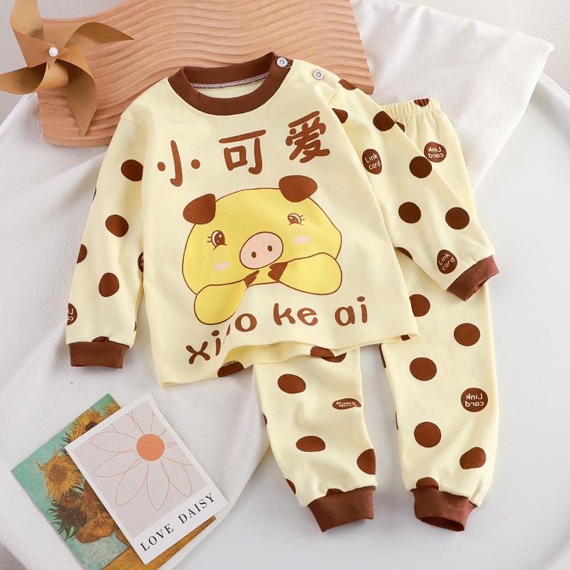 Комплект осенних брюк и нижнего белья для маленьких мальчиков из чистого хлопка