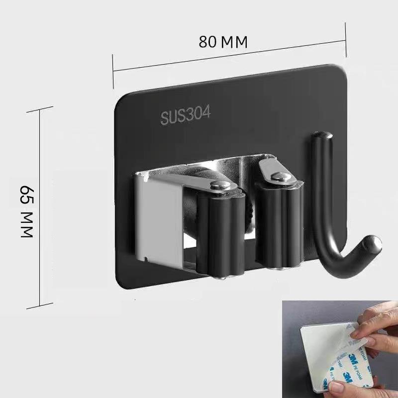 1 шт., держатель для швабры из нержавеющей стали, крючок для настенного крепления, органайзер для швабры, щетка, метла, вешалка для швабры, для кухни, ванной комнаты, для хранения, крепкий крючок