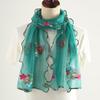 Women's Long Embroidered Ethnic Style Scarf Scarf with Winter Ruffle Edge for Versatile Neck Protection