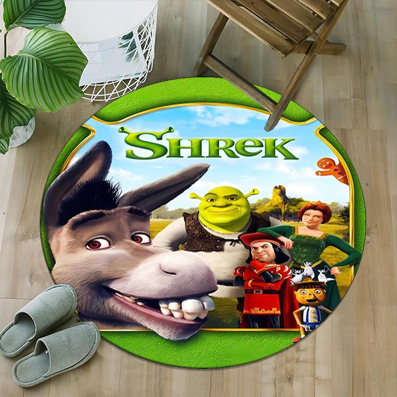 1pc Shrek3 Print Round Carpet Chair Round Carpet Suitable for Bedroom Living Room Home Decorative Carpet