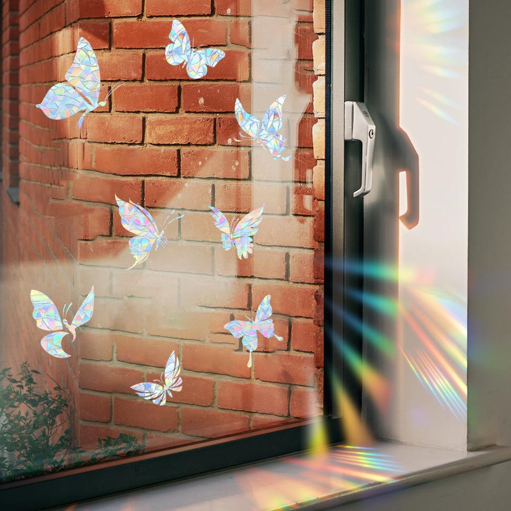 Laser Colorful Butterfly Glass Doors and Windows Balcony Home Background Beautification and Decoration Window Stickers