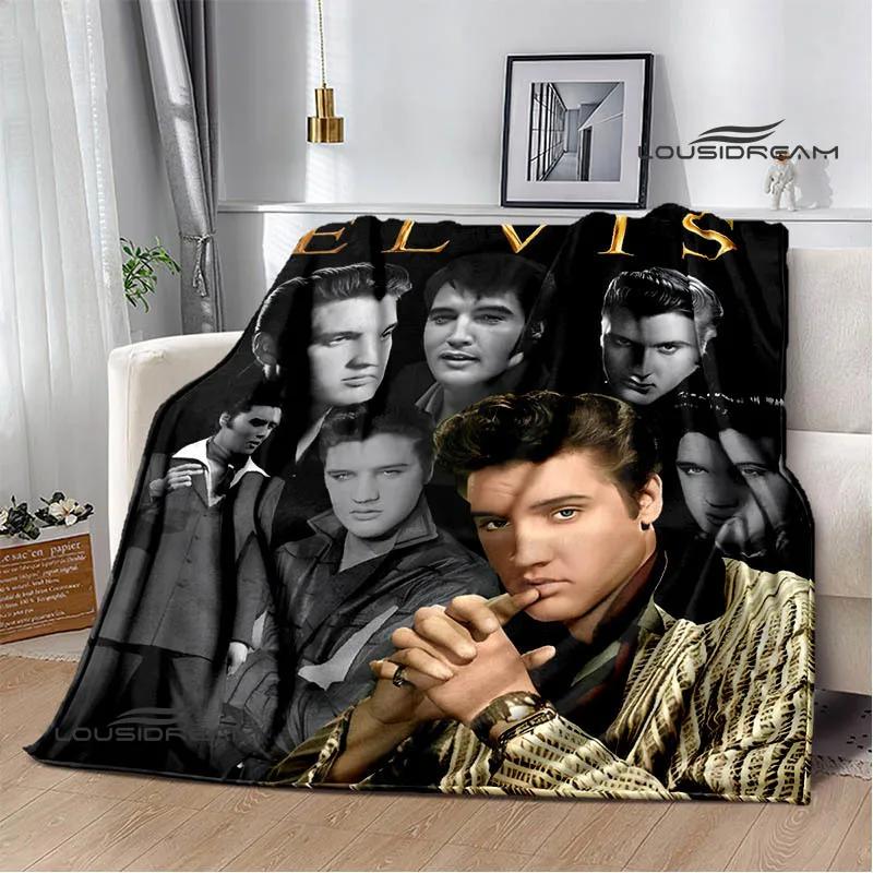 E-Elvis-Presley Retro print blanket blankets for beds Picnic blankets Flange blanket Soft and comfortable blanket birthday gift