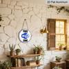 2D Flat, 1pc Round Aluminum Hanging Sign - "Free WiFi Zone" Vintage Metal Wall Art, Retro Blue & White WiFi Symbol Design, "Wireless Internet