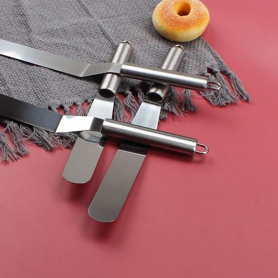 Лопатка для крема из нержавеющей стали, изогнутый инструмент для глазури для украшения торта 6/8/10/12 дюймов, удобная ручка, инструменты для торта своими руками, приспособления для глазури